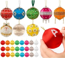 Syhood 24 Pcs 2.36 Inch Christmas Satin Balls Ornaments DIY Craft Inches 
