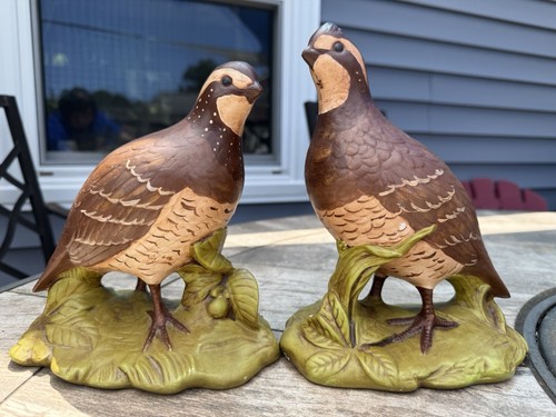 Vintage bemalte Holland Form Wachtel Keramik Figur Paar