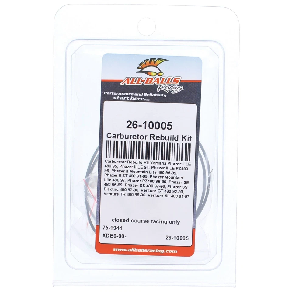 Carburetor Rebuild Kit For Yamaha Phazer II LE 1994; 26-10005 - Image 4 of 4