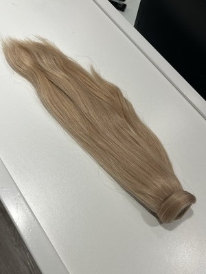 HaloCouture 16'' Ponytail Color 112 Warm Blonde With Highlights 100% Human Hair