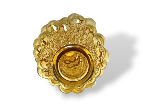 Vintage Italian Amber Glass Decanter With Stopper Embossed Grapes Bubbles MCM - Picture 6 of 13