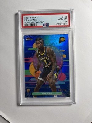 2025-26 Topps Finest Kam Jones #128 Blue Refractor /150 (RC) psa 10