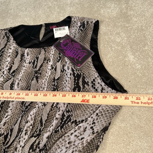Rock & Roll Cowgirl Kleid Neu mit Etikett Schlangenmuster ärmellos schwarz/grau Damen X Large - Bild 5 von 16