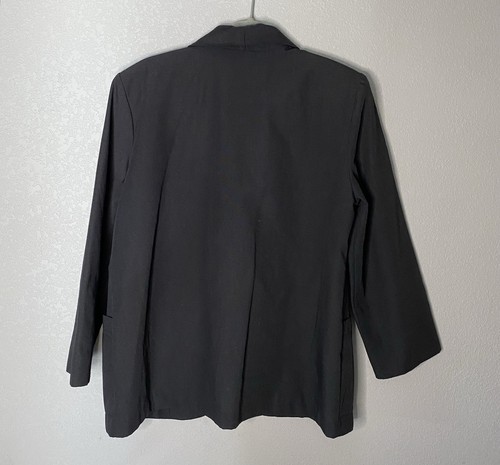 Requirements Petite Women’s 14 Black Vintage Long Sleeve Button Front Blazer - Picture 4 of 8