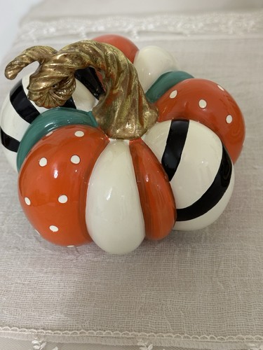 Mackenzie Childs Patchwork Spice Mini Pumpkin
