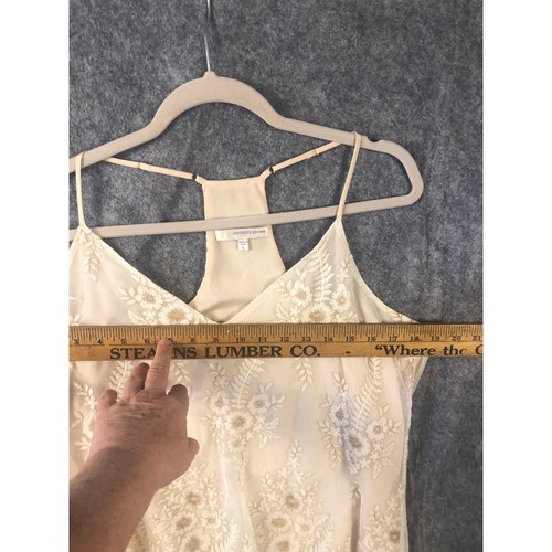 Lavendelbraun Creme Beige Spitze Hoher Niedriger Saum Gefüttert Größe Large Top - Bild 4 von 7