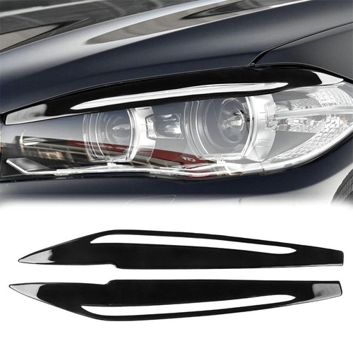 For 2014-2018 BMW X5 F15 Headlight Eyelid Cover Eyebrows Trim Piano Black -USA - Picture 2 of 6