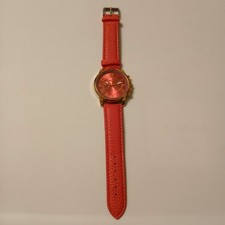 Geneva Women's Rose Gold Tone/Hot Pink Roman Numeral Dial Quartz Analog Watch