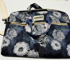 Dachee Laptop Shoulder Messenger Bag Blue with Floral Pattern Waterproof