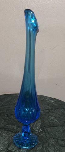 Fenton Swung Bud Vase blau Colbolt Glas 12,5" hoch - Bild 4 von 11
