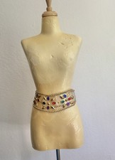 Vintage 80s Clear Rhinestone Belt
