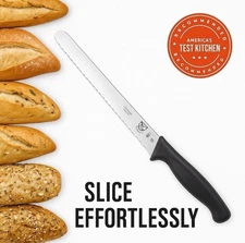 Mercer Culinary Millennia 10" Bread Knife, Wide Wavy Edge Stainless Steel Handle