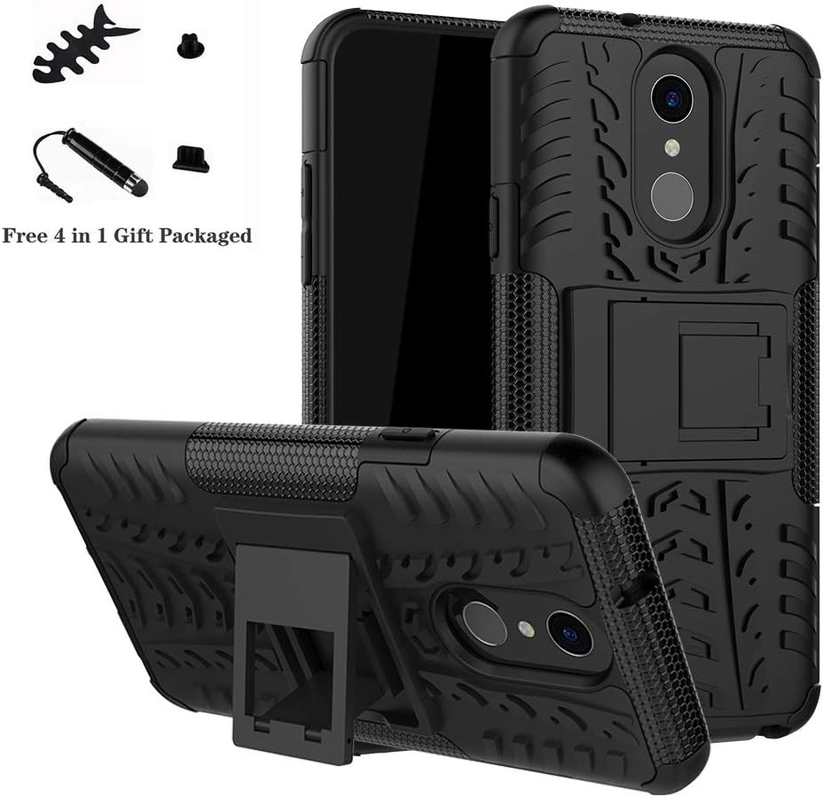 LG Q7 Hülle  Hybrid Handyhülle mit Ständer für LG Q7 Smartphone  Schwarz