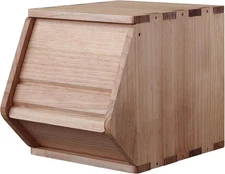 Stackable Solid Wood Storage Chests,Bins with Lids,Modular Wooden Toy Box,Closet