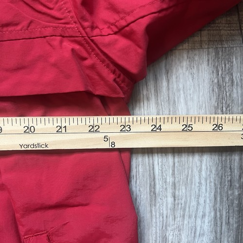 Orvis Jacket Mens Medium Red 1/4 Zip Pullover Hood Lightweight Nylon Windbreaker - Picture 4 of 12