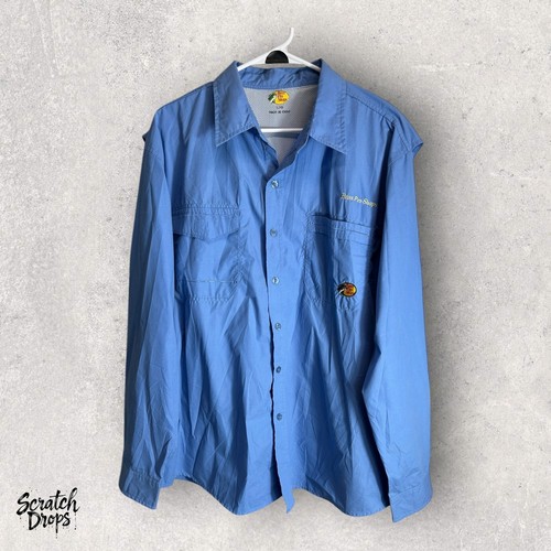 Bass Pro Shops Men's Blue Long Sleeve Fishing Shirt Size Large Outdoor Apparel - 第 1/3 張圖片