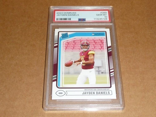 2024 Panini Donruss JAYDEN DANIELS RC/ROOKIE COMMANDERS #389 PSA 10 GEM MINT