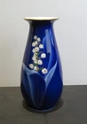 Rare Fukagawa Porcelain Vase in Cobalt Blue & Lily Of The Valley Design