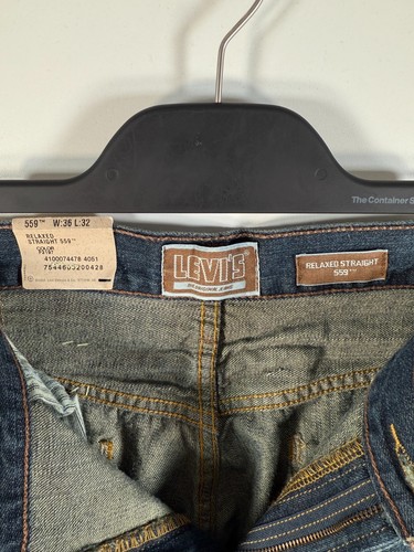 Jeans uomo Levis 559 relaxed gamba dritta lavaggio medio denim blu nuovo con etichette tg 36x32 - Foto 3 di 11