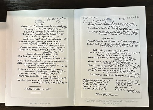 Michelin House BIBENDUM Nunc Restaurant Menu Signed Chef Simon Hopkinson 1993 - Picture 5 of 10