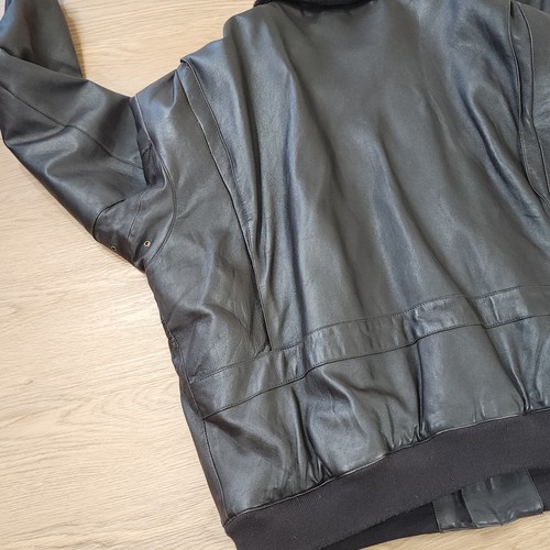 Cabela's Ledermantel Herren 3XL Tall Lammfellkragen Bomberjacke Flieger Vintage - Bild 15 von 16