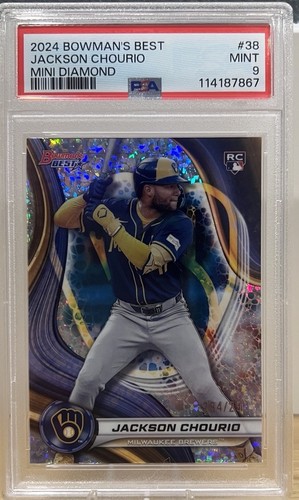 2024 Bowman’s Best - Jackson Chourio #38 Mini-Diamond /299 (RC) PSA 9 Mint