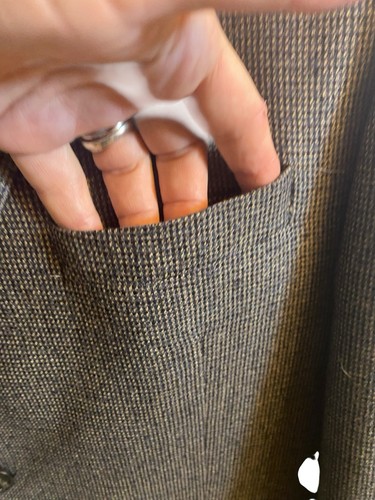 Lauren Ralph Lauren Herren Tweed Blazer Schwarz/Beige Fischgrät Gefüttert 46R - Bild 6 von 16