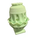 Artist-signed vintage satin glass jade fairy lamp  – S. Kennedy (1979)