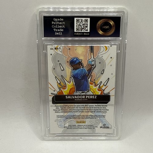 2022 Donruss Optic Bomb Squad Salvador Perez #BS1 Royals MLB Classificato 10 Gemme Ottime Condizioni - Foto 2 di 2