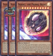 Yugioh! 3x Nibiru, the Primal Being CH01-EN017 Ultra Rare 1st Ed NM