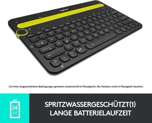 Logitech K480 Wireless Multi-Device Keyboard for Windows, QWERTZ German Layout - - Picture 7 of 8