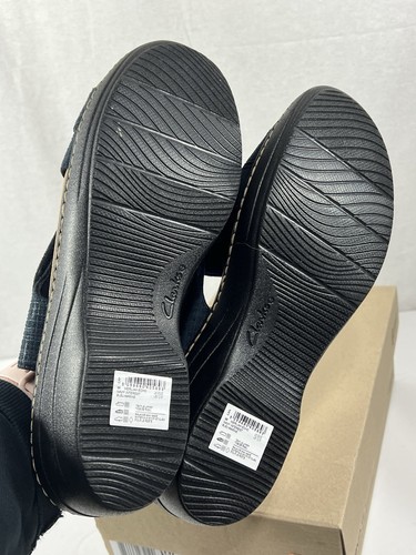 NEW Clarks Collection Women's Merliah Echo Heeled Sandal Navy Interest Size 12W - Picture 4 of 8