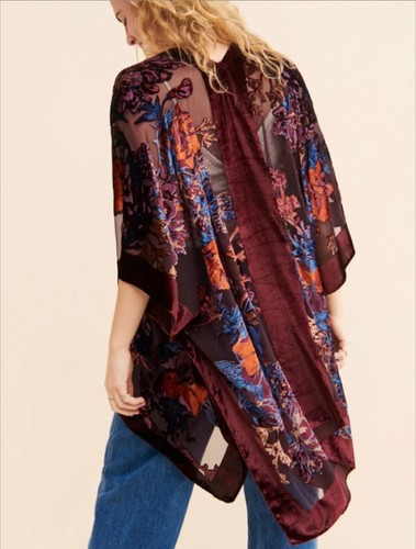 Anthropologie Velvet Embroidered Ruana Wrap NWT $138 - Picture 1 of 8