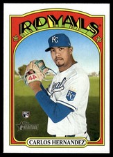 2021 TOPPS HERITAGE BASEBALL CARD CARLOS HERNANDEZ RC #519 RC KANSAS CITY ROYALS