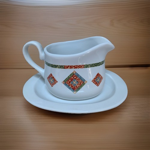 Corelle Coordinates SAND ART Gravy Boat With Dish New In Box - Picture 2 of 4