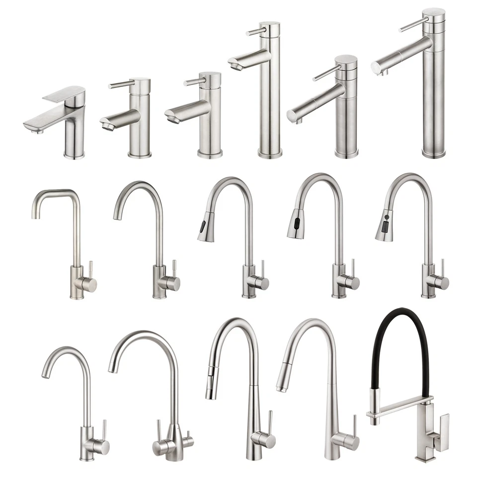 ACA Brushed Nickel Kitchen Sink Mixer Tap Tapware Basin Mixer Taps