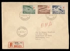DR WHO 1955 FINLAND FDC? FISH TB SEMI POST COMBO REGISTERED TO USA M74054