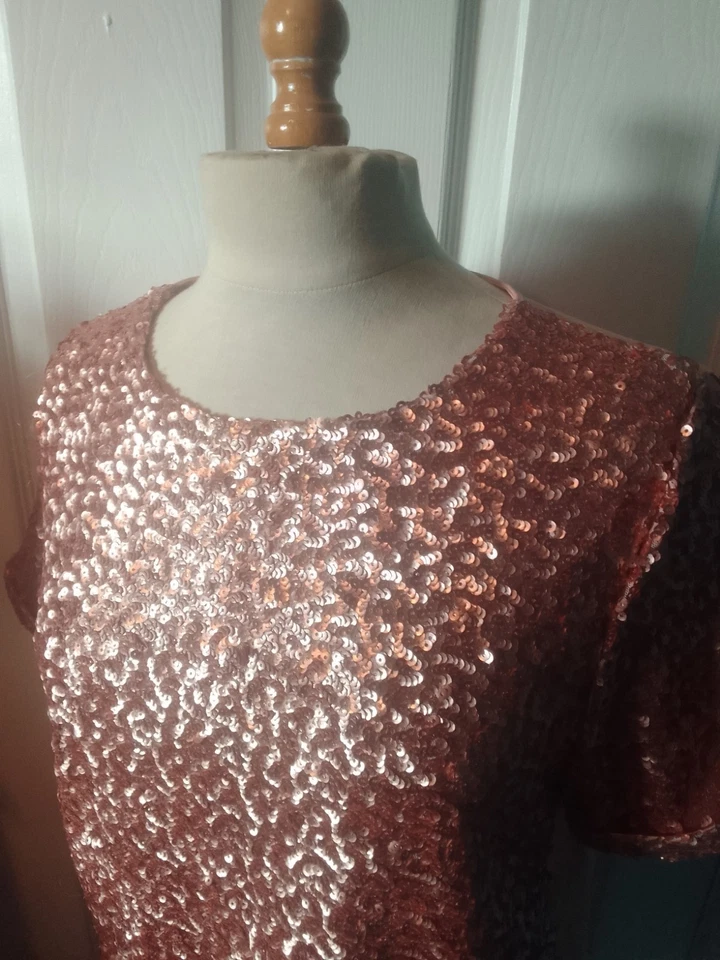 FIRETRAP TOP MUJER LENTEJUELAS DORADAS TALLA 10 Foto 3 de 4