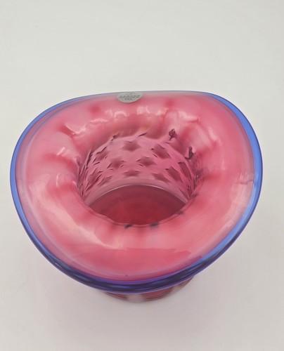 Fenton Art Glass Stars And Stripes Collection 2001 Cranberry Opalescent Top Hat - Bild 10 von 12