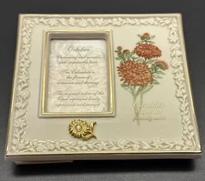 Lenox China Ivory Birthstone October Frame Calendula Bright as a Friendly Smile