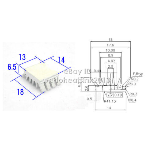 20 pièces dissipateur thermique en aluminium bleu pointu pour puces mémoire IC / VGA / Xbox360 / DDR / - Photo 3/6
