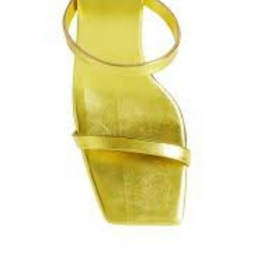 Jeffrey Campbell Tendresse Slide Sandal In Gold Metallic Leather Strappy Size 6 - Picture 3 of 12
