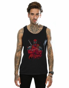 Marvel-Men-039-s-Deadpool-Pose-Splat-Tank-Top