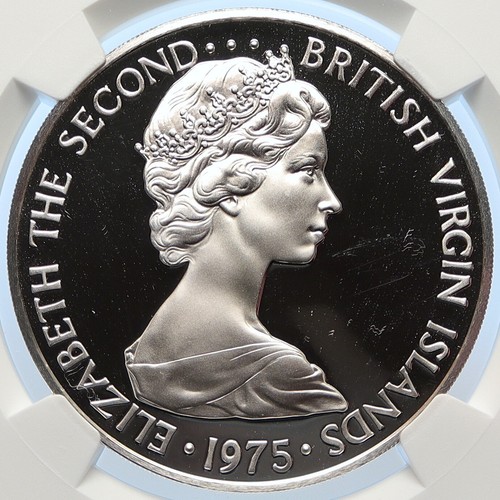 1975 British Virgin Islands UK Elizabeth II BIRD Proof Silver Coin NGC i106421 - Picture 2 of 5