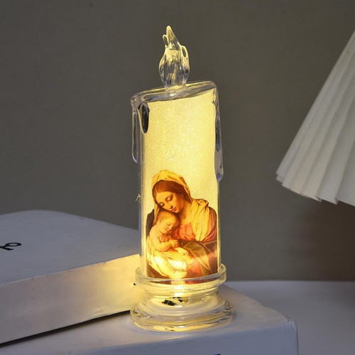 Flameless Prayer Candle Jesus Saints Religious Decoration Candle - Picture 4 of 12