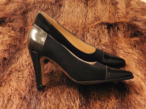 Borgo Súper De Nuevo Cuero Tacón Tonos Vintage 1900 Zapato 36 T 2 Negro 56 PwTZnPr