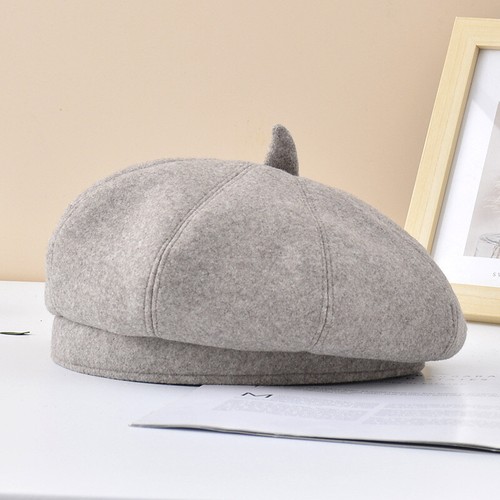 Damen/Mädchen süße einfache Baskenmütze Sommer französische Mütze stilvoll Herbst Winter 100 % Wolle - Bild 8 von 10