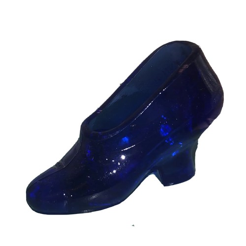 c Schöne Vintage Kobaltblau Glas Slipper Schuh Figur #5 - Bild 2 von 10