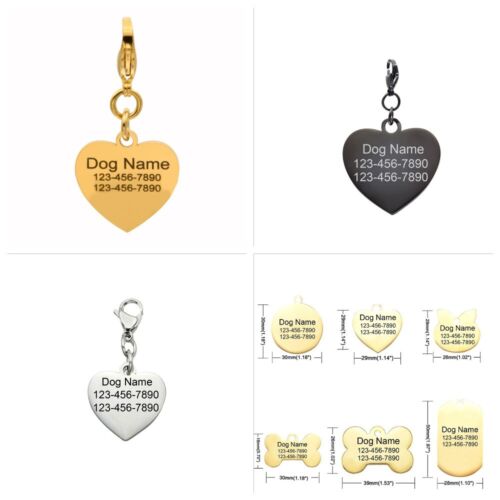 Etichette ID personalizzate incise etichetta cane gatto collare nome disco animale domestico gatto tutte le forme - Foto 25 di 27