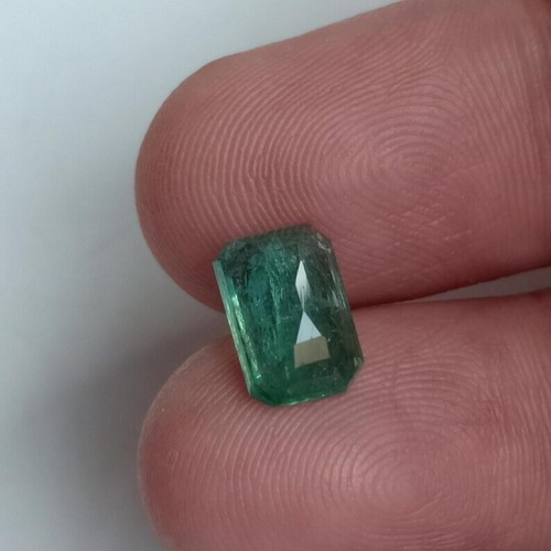 2.18 Ct Fine Quality Zambia Emerald Octagon Faceted Unheated Loose Gemstone - Picture 7 of 9